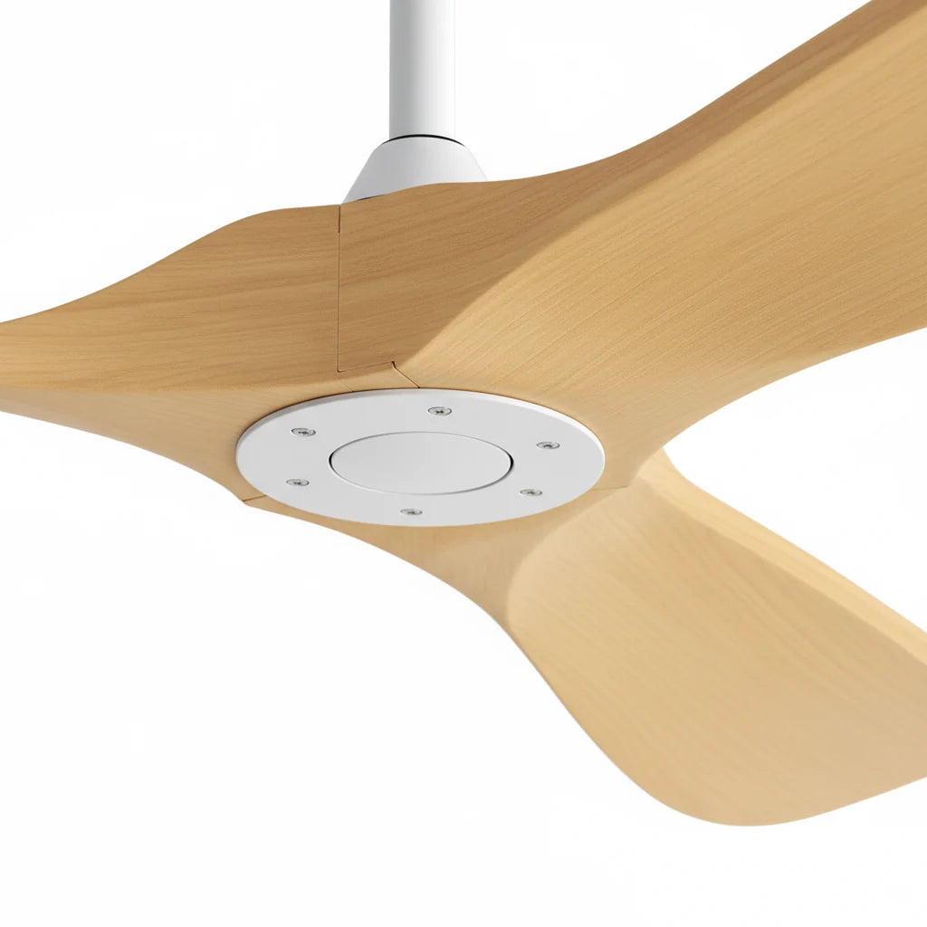 Close-up of the white housing where the blades meet