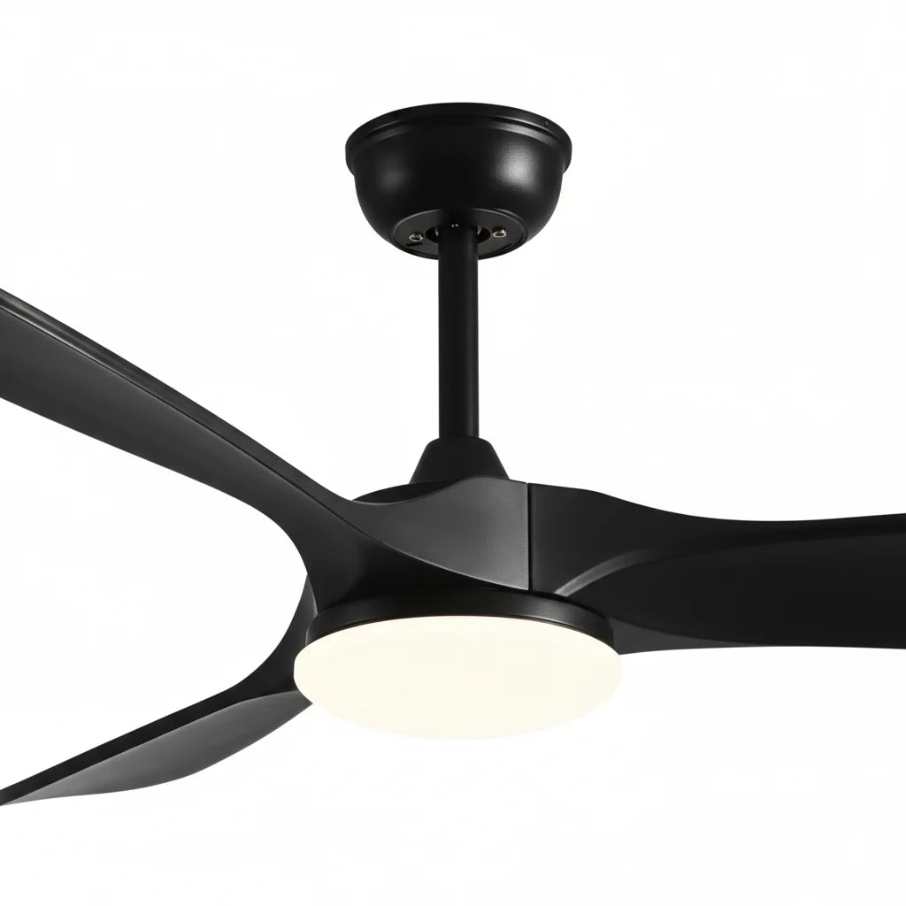 The three black blades seen from below
