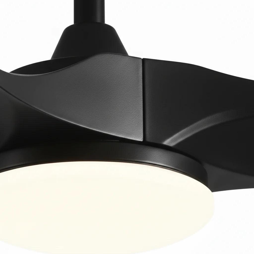 Close-up of the matte housing where the blades meet