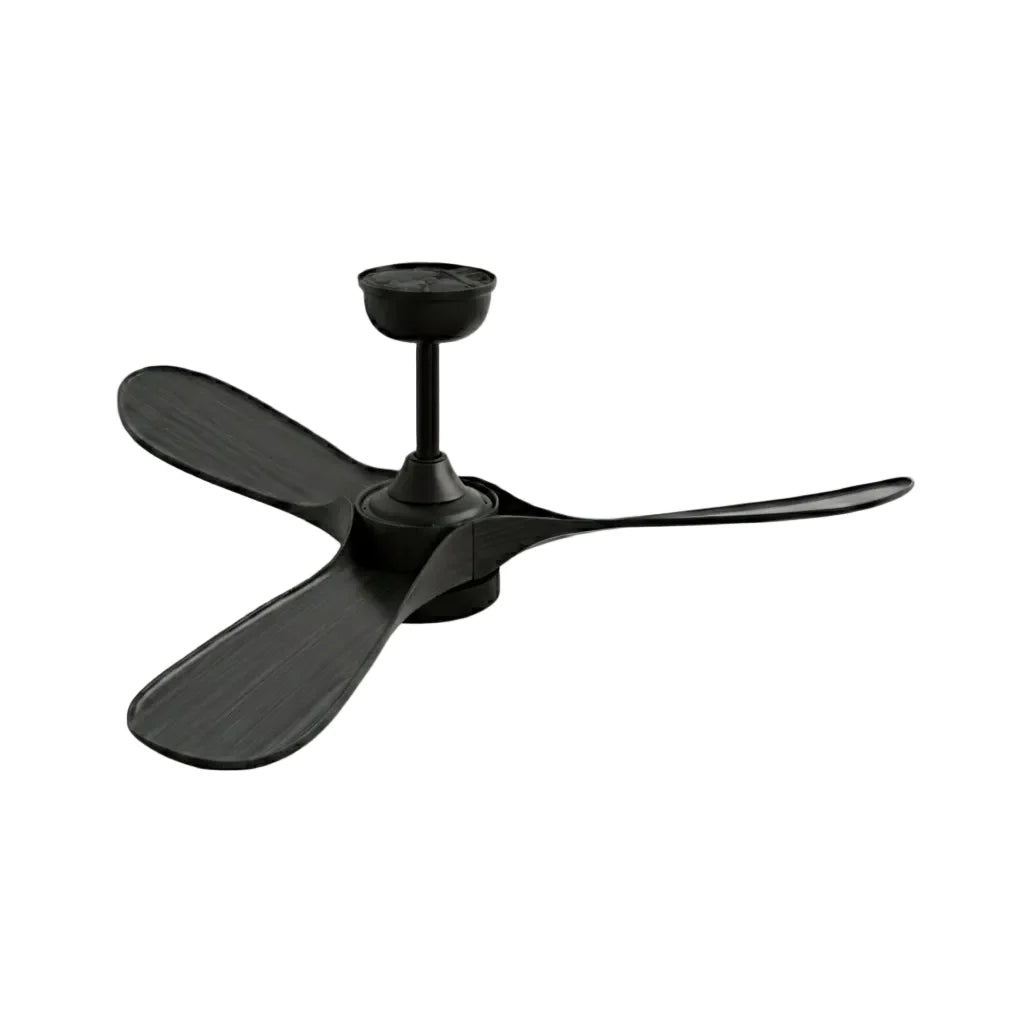 Savannah ceiling fan in matte black black, on a plain background