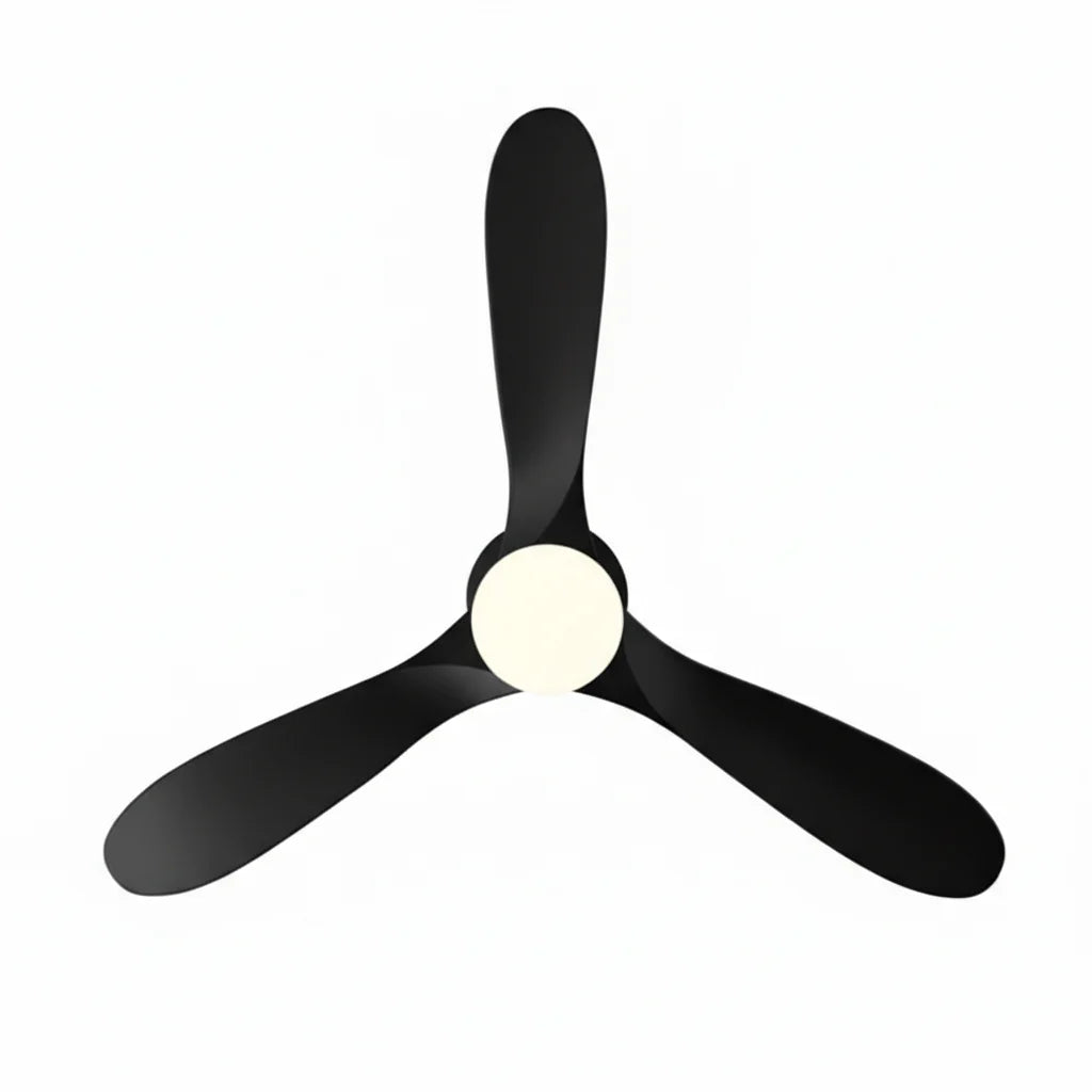 Savannah ceiling fan in matte black black, seen from below