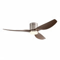 Marlow ceiling fan in brushed silver dark walnut, seen from the side