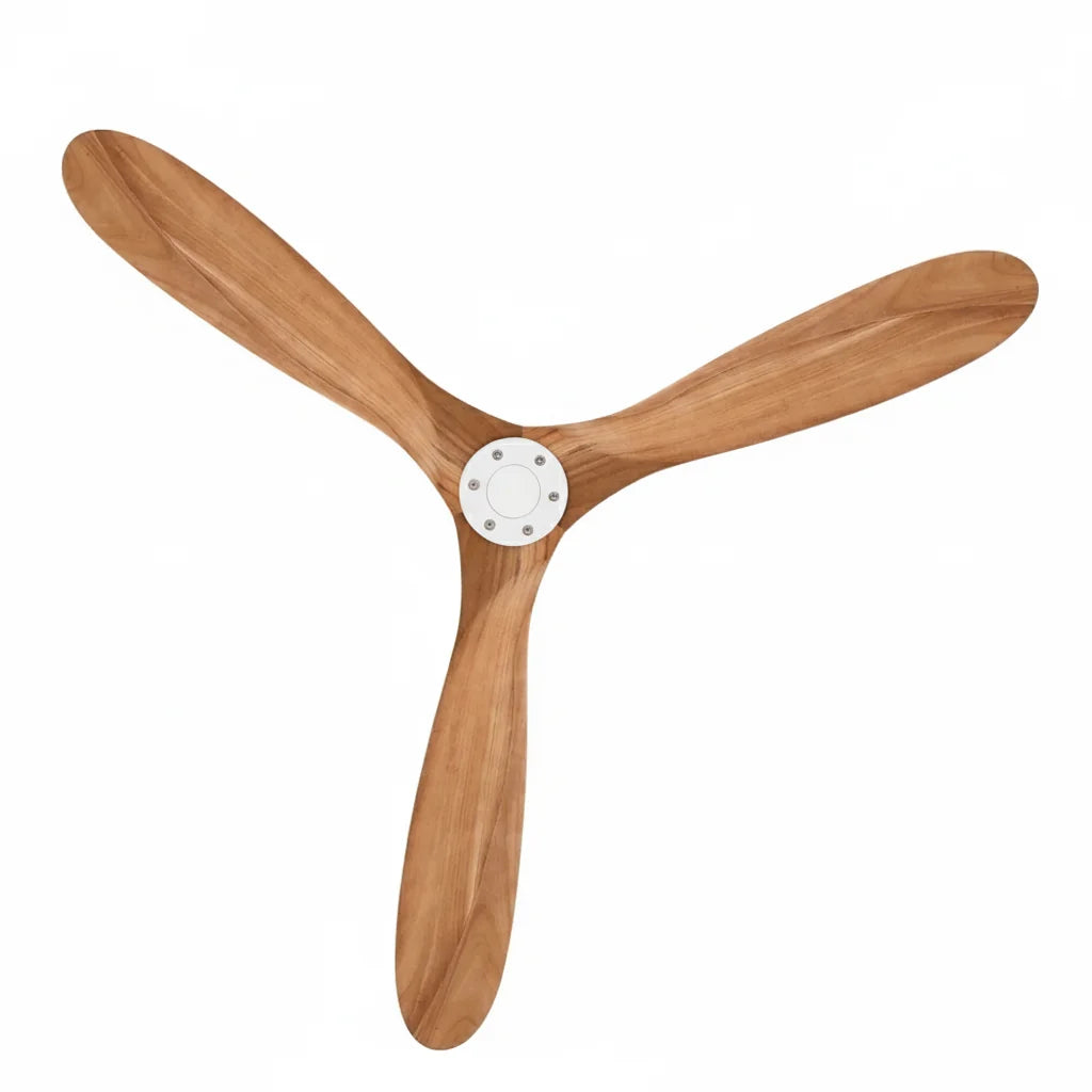 The three natural oak blades seen from directly below