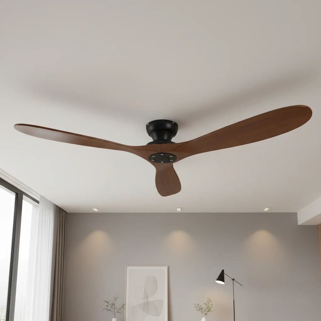 Ashland ceiling fan in dark walnut & black