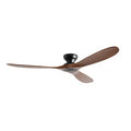 Ashland ceiling fan in dark walnut and black, seen from the side