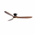 Ashland ceiling fan with light in dark walnut and black, seen from the side