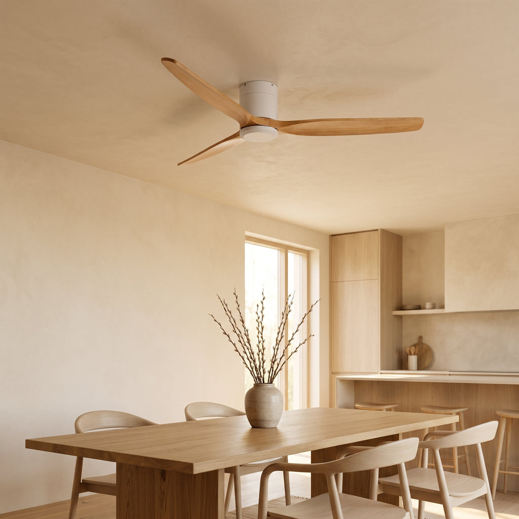 Bozeman ceiling fan above a dining table