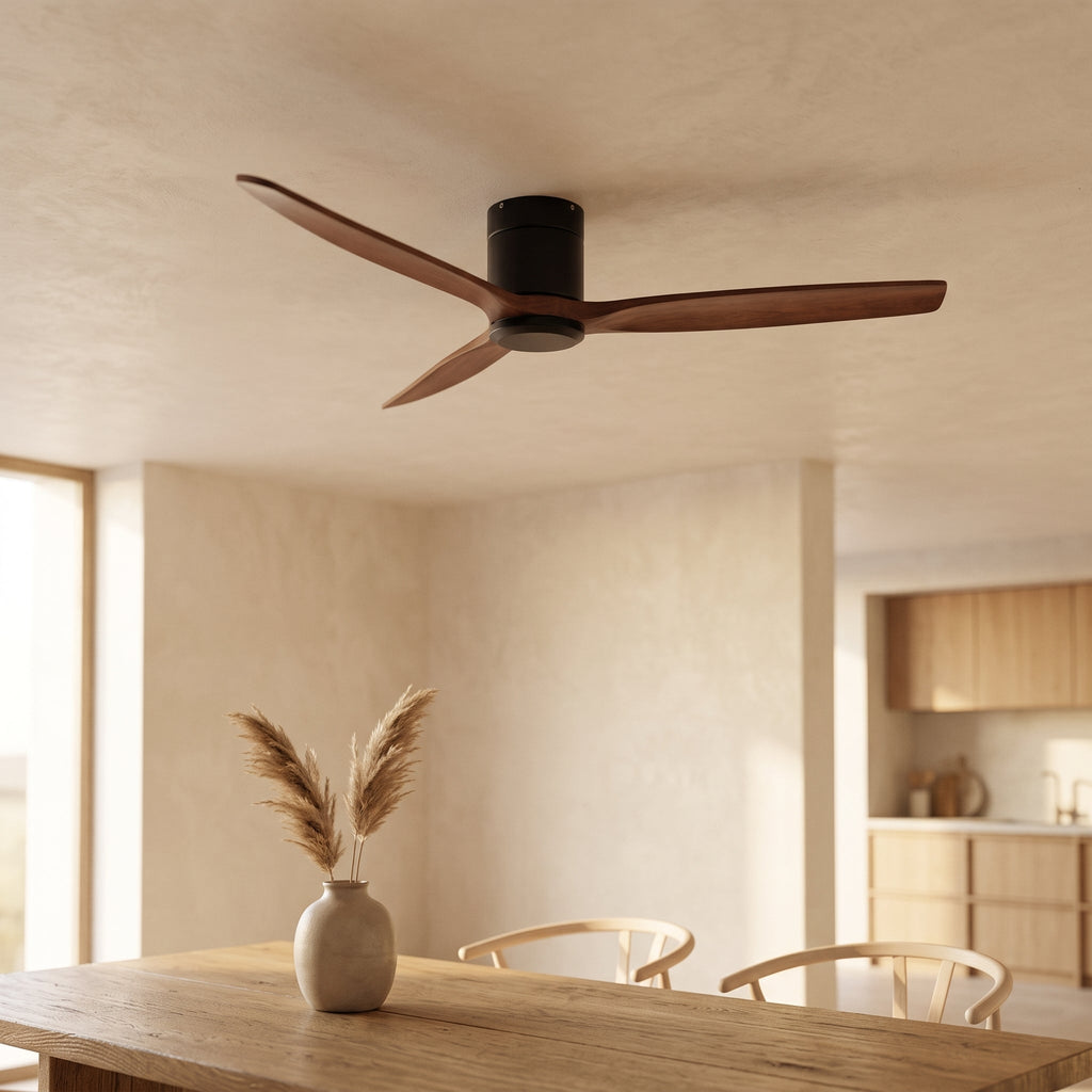 Bozeman ceiling fan above a dining table