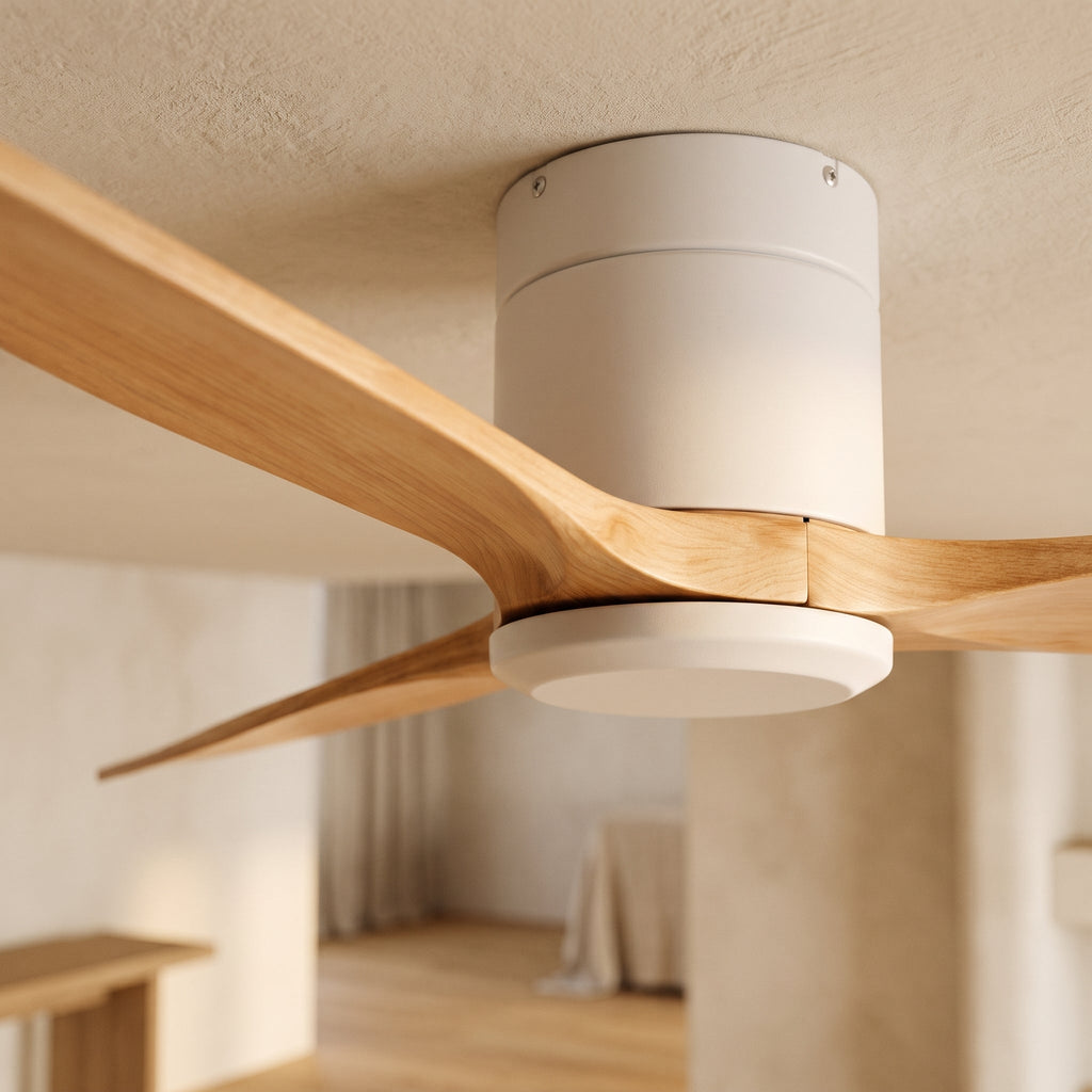 Close-up of the white housing where the oak blades meet