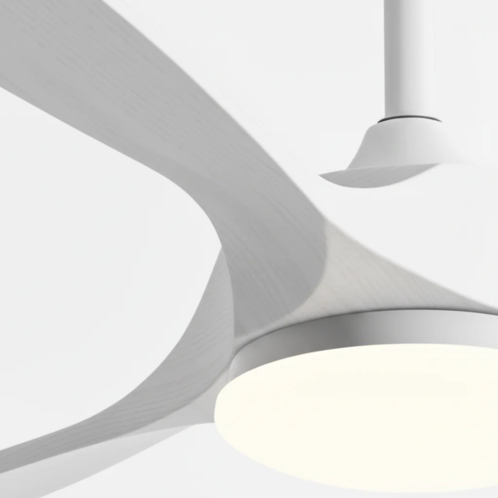 The three white blades seen from below