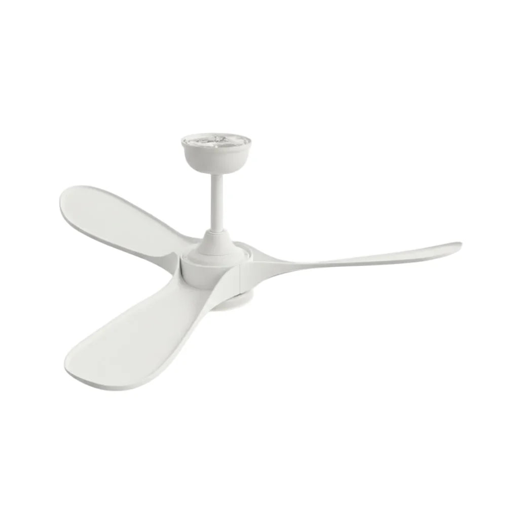 Savannah ceiling fan in white white, seen from below