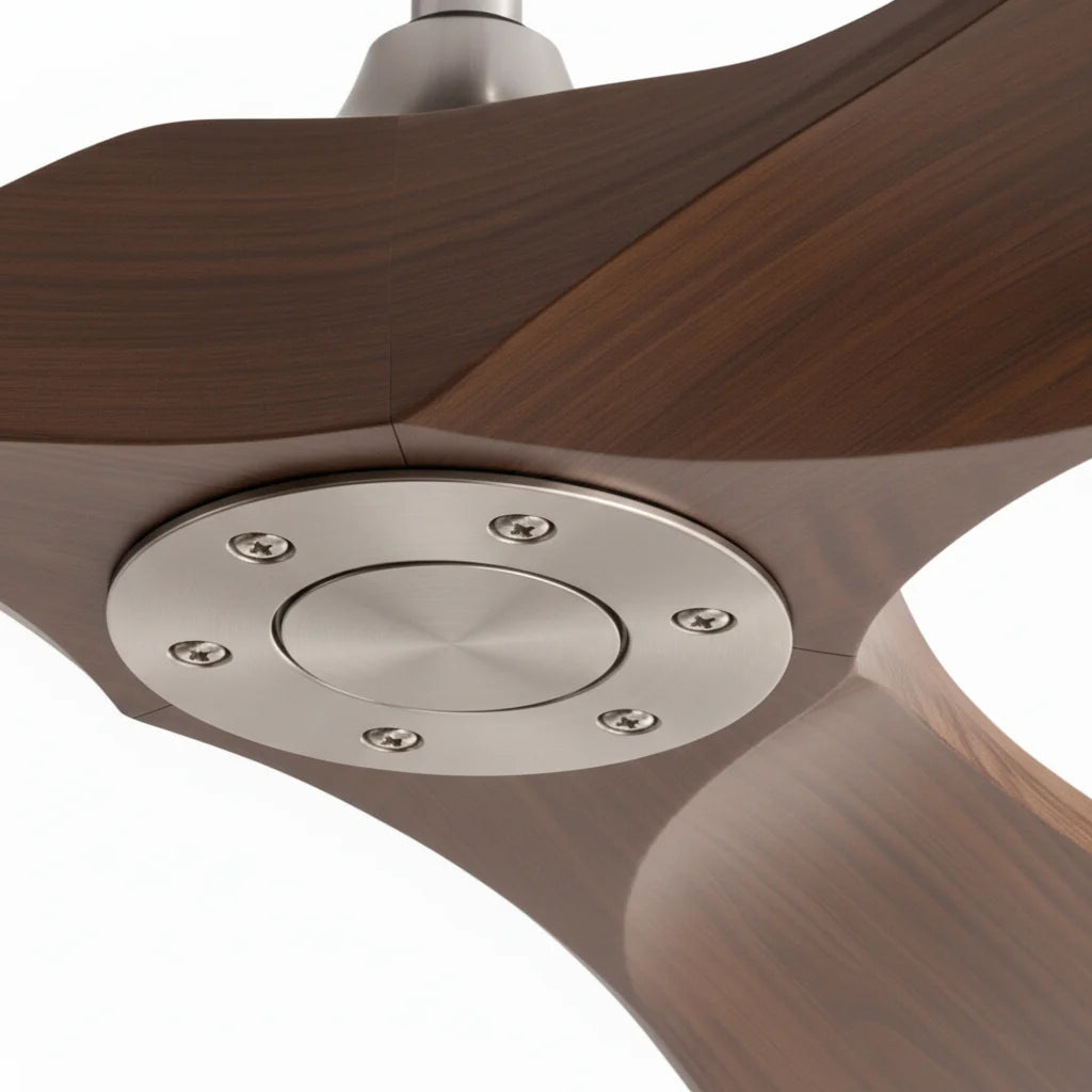 Close-up of the brushed housing where the blades meet