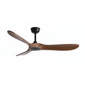 Savannah ceiling fan in matte black dark walnut, seen from the side