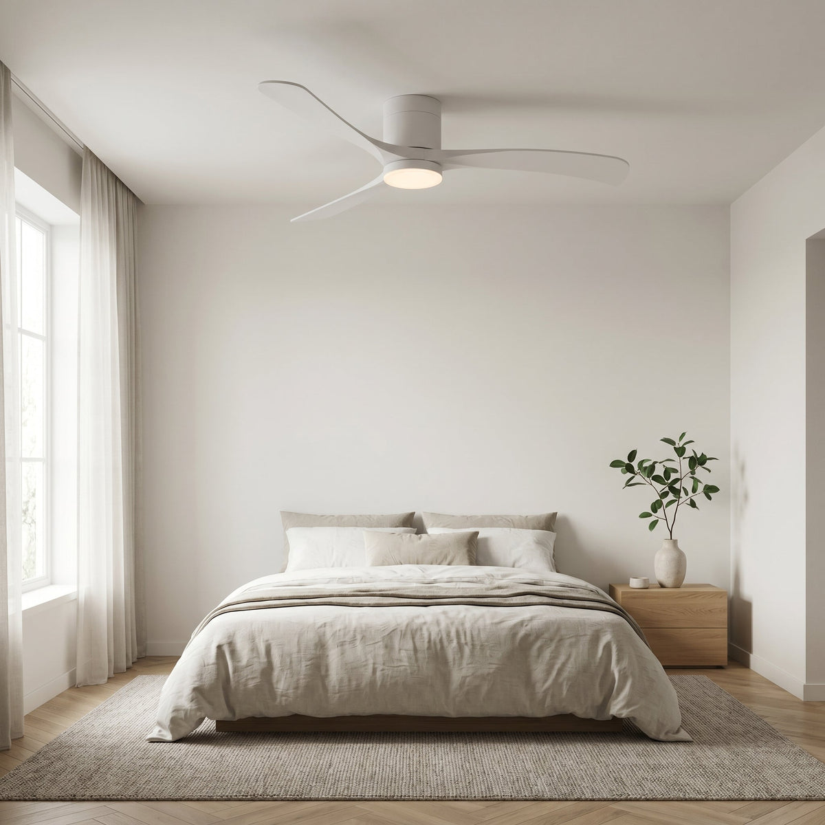 Durango ceiling fan with its light on in a living room