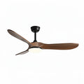 Savannah ceiling fan in matte black dark walnut, seen from the side