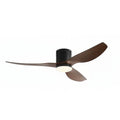 Marlow ceiling fan in matte black dark walnut, seen from the side