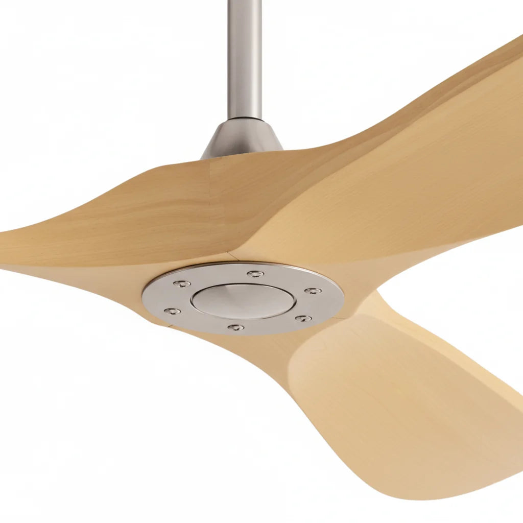 The three light oak blades seen from below