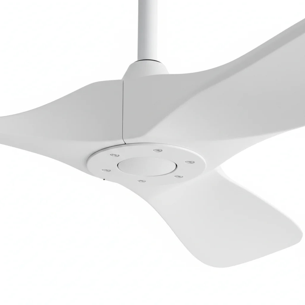 The three white blades seen from below
